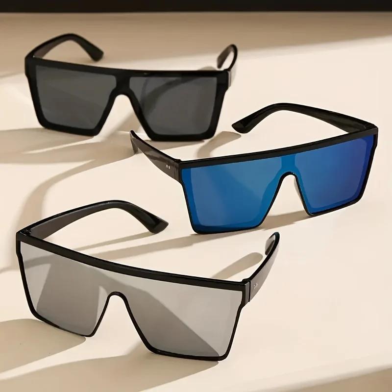 Lunettes de soleil une pièce à monture surdimensionnée pour hommes et femmes, accessoire d'intérieur
