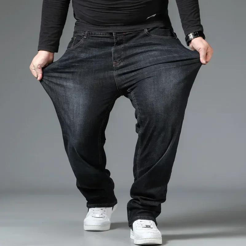 Hommes grande taille noir jean 10XL surdimensionné taille haute pantalon ample mari grande taille pa