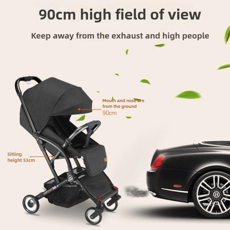 Nouveau-né Double bébé poussette léger pliable détachable assis et couché haute vue bébé Double pous