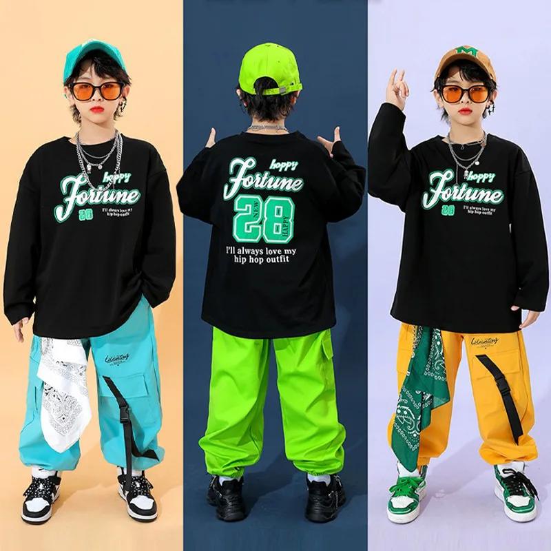 Costumes de danse de rue colorés pour enfants, ensembles hip-hop pour garçons, costumes de défilé po