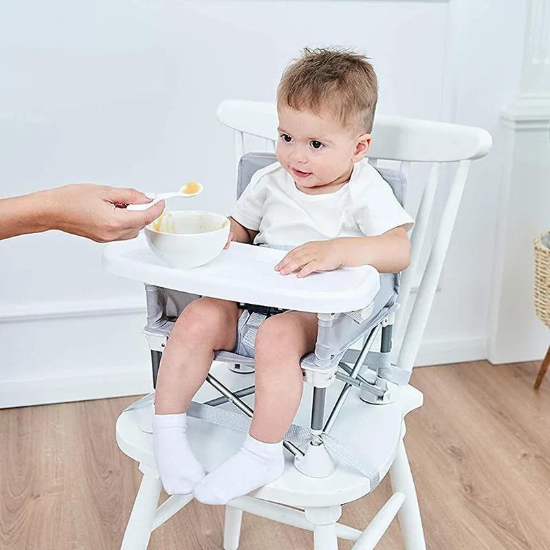 Siège rehausseur portable pliable pour bébé - Chaise de salle à manger et plage - Voyage et repas