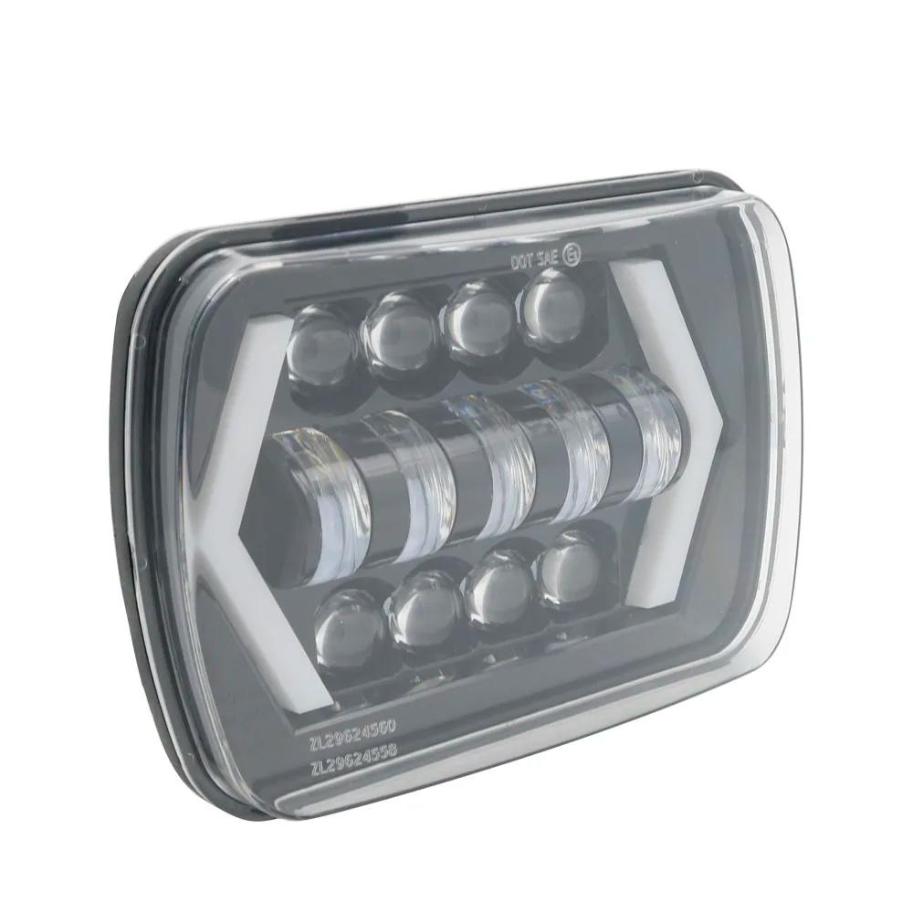 90W 7x6 ''5X7" phare LED étanche blanc DRL ambre clignotant pour Jeep YJ Cherokee XJ camions H4 phar