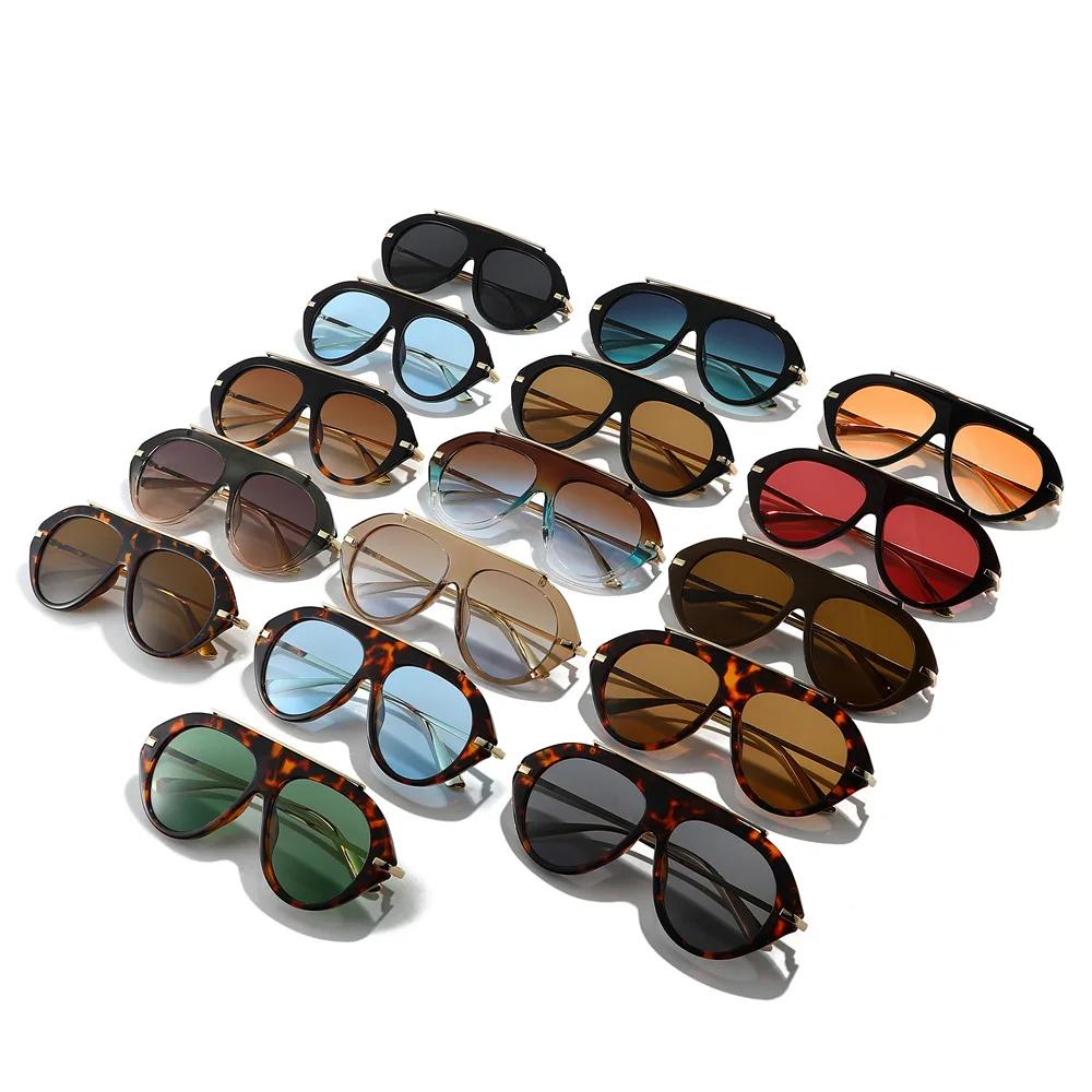 Nouvelles lunettes de soleil aviateur surdimensionnées unisexe – Style rétro années 70, monture doré