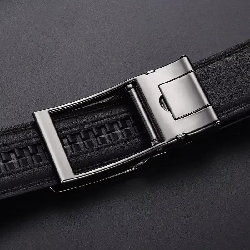Ceinture à clic pour hommes, marque de luxe de styliste, ceintures en cuir véritable pour jeans, bou