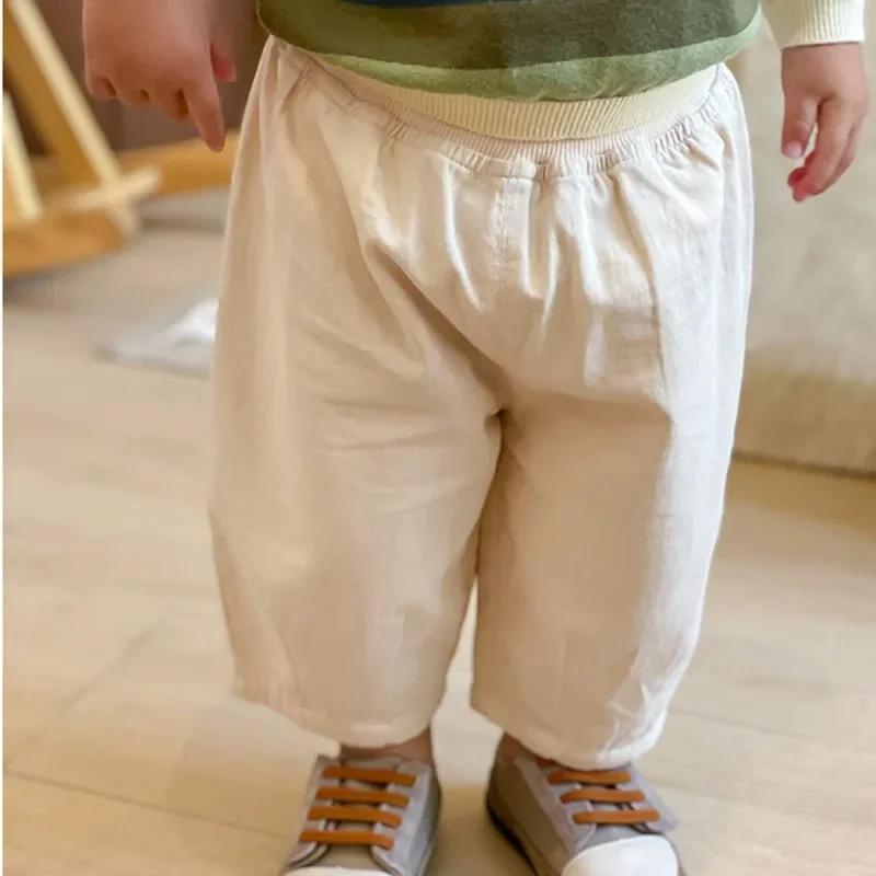 Solide garçon enfants mode pantalon enfant en bas âge vêtements été printemps bébé poche cheville lo