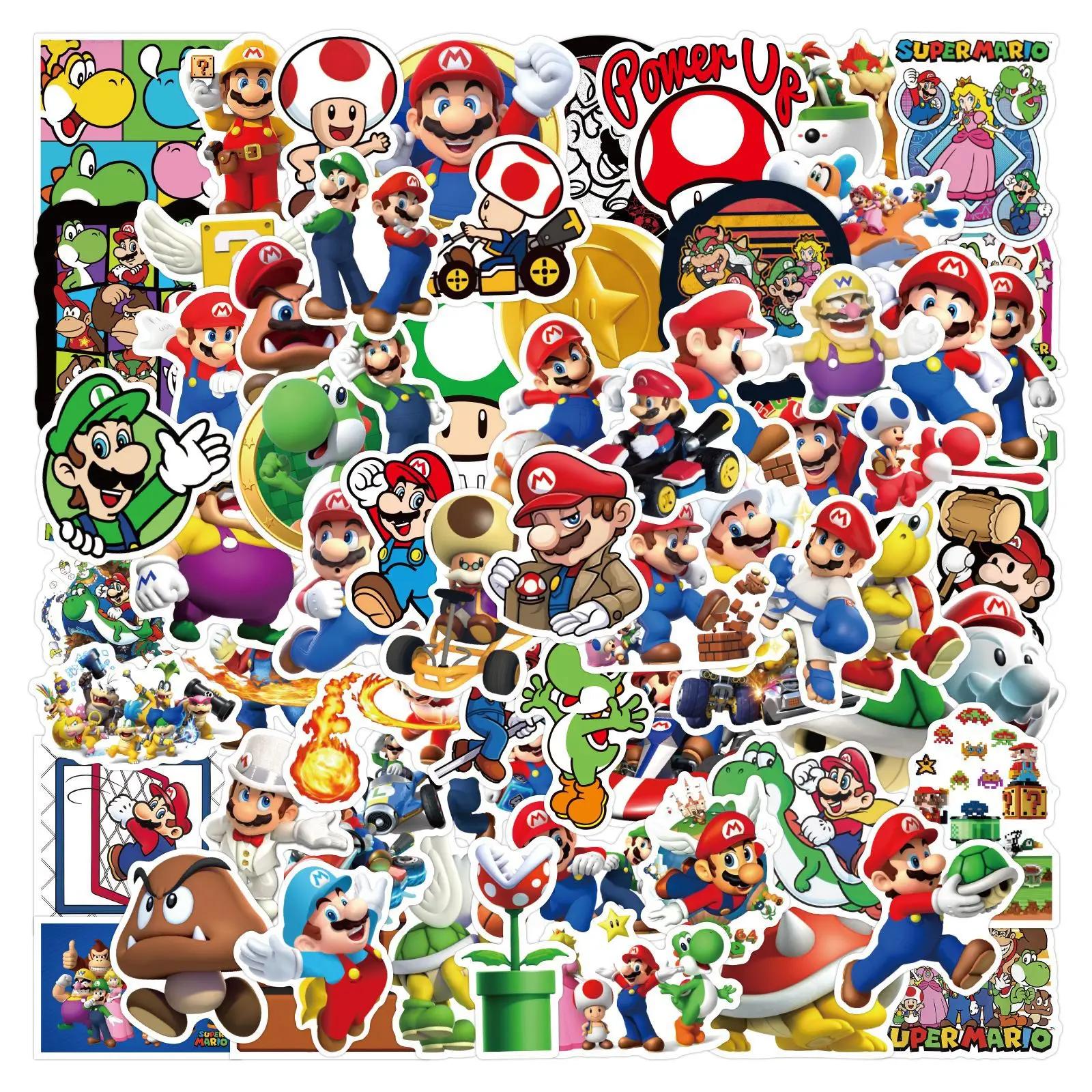 Autocollants de jeu Super Mario, 100/300 pièces, pour ordinateur portable, Skateboard, réfrigérateur