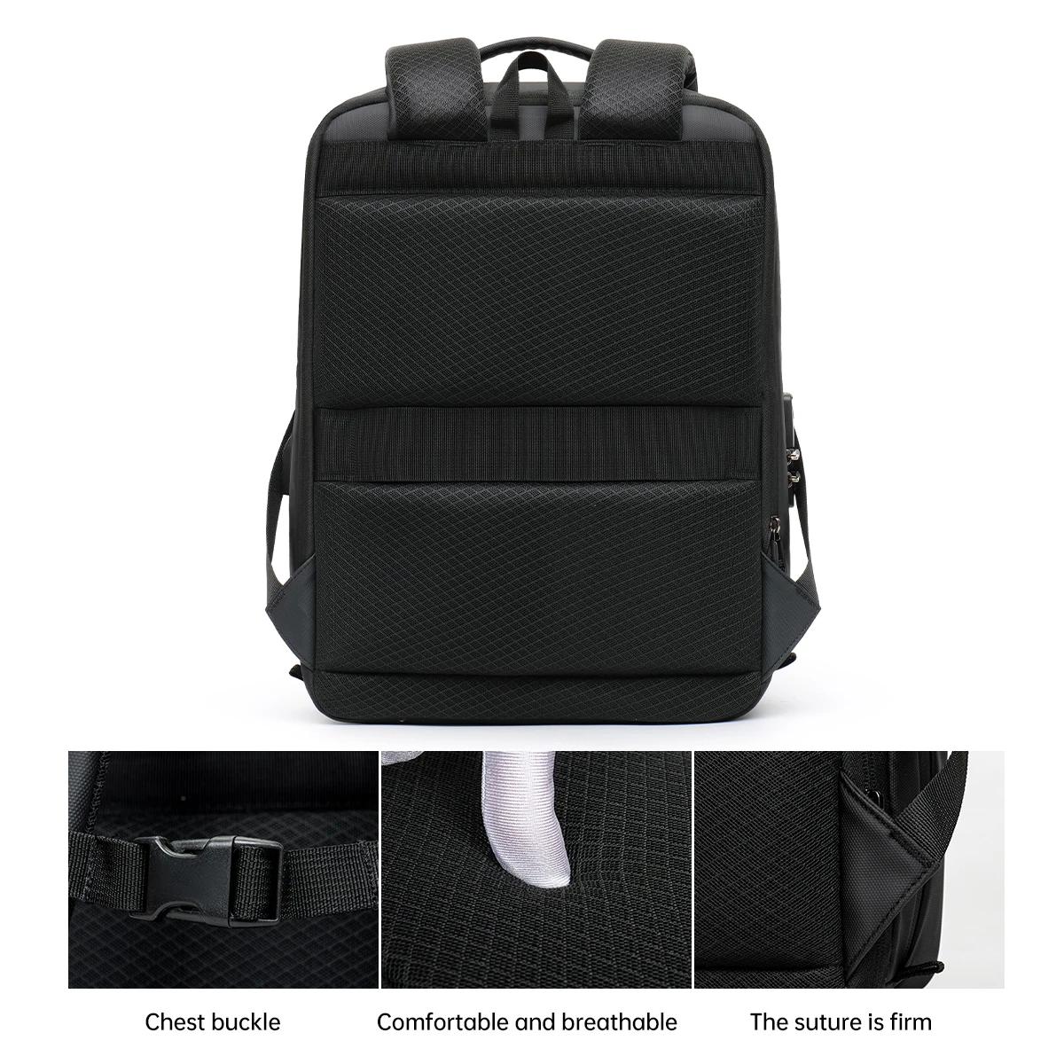 Sac à dos d'ordinateur extensible pour hommes, grande capacité, voyage d'affaires, sac à bagages, je