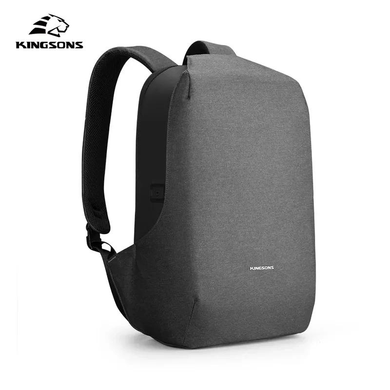 Kingsons-Sac à dos antivol pour homme, résistant à 180 °, ouvert, chargement USB, sac pour ordinateu