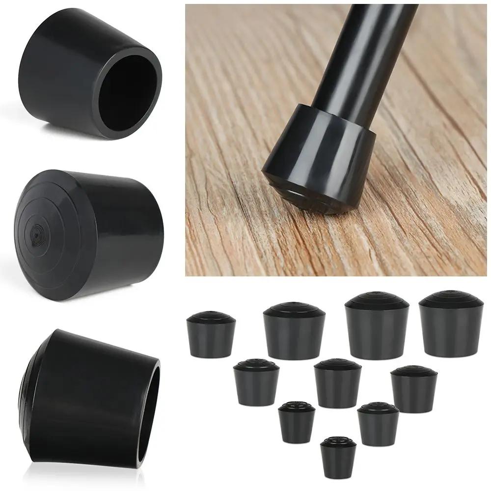Couvre-pieds ronds noirs en caoutchouc PVC pour meubles, protection de l'environnement, table et cha