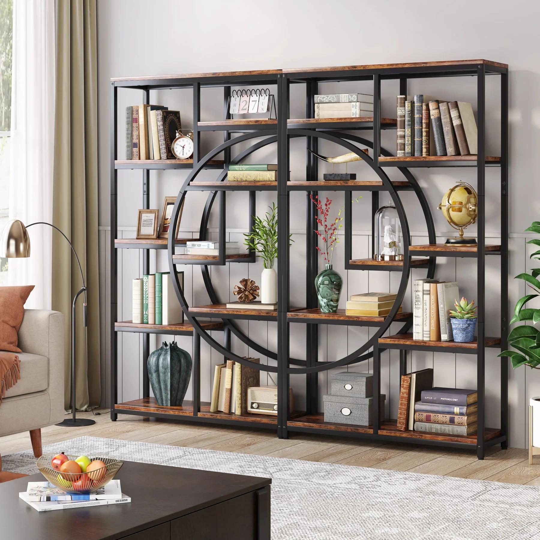 Tribesigns Bibliothèque industrielle Etagere à 5 niveaux, étagères hautes autoportantes, présentoir,