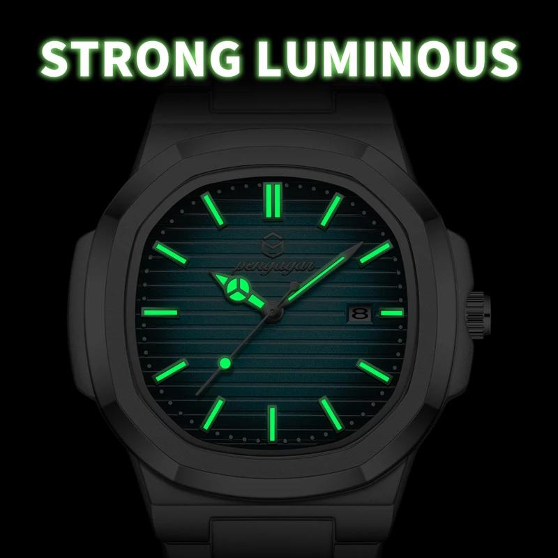 Nouvelle Montre Militaire de Luxe 2026 pour Homme, Carrée, Étanche, Lumineuse, Date et Jour, en Acie