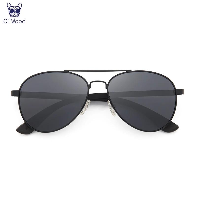 Oi bois lunettes de soleil pilote lunettes de soleil hommes femmes lunettes polarisées bleu Uv400 le