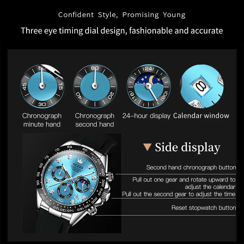 OLEVS 2875 hommes montre originale marque de mode Quartz étanche montre lumineuse pour homme trois p