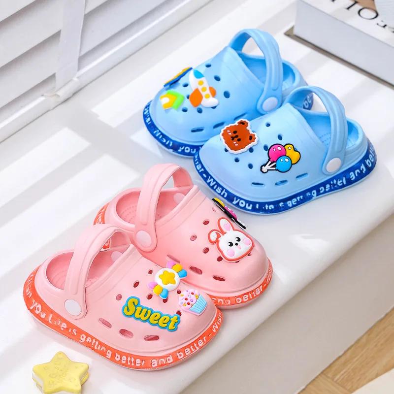 Pantoufles de jardin d'été pour enfants, chaussures pour garçons et filles, sandales de plage légère