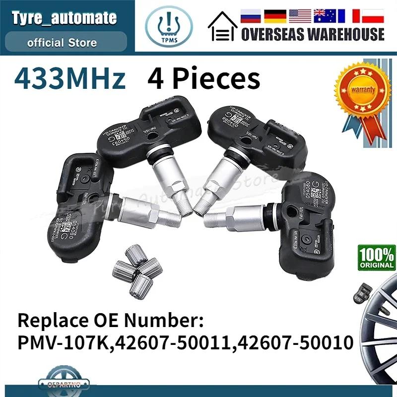Ensemble de 4 TPMS PMV-107K 433MHz Capteur de pression d'opathie pour 2005-2012 Lexus GS ES LS Verre