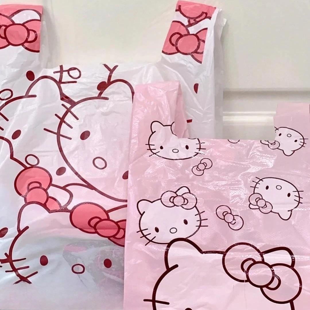 Sac de gilet sac en plastique sac fourre-tout rose sac de rangement sac poubelle ménage mignon dessi