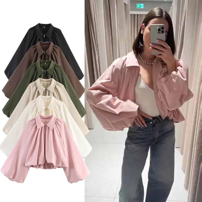 Nouvelles vestes pour femmes Printemps 2026 – Blouse élégante rose ample et chaude pour le printemps