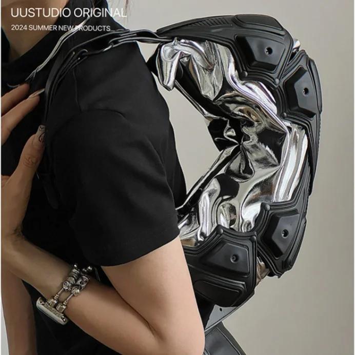 Sac à bandoulière Punk Vintage pour femmes, fourre-tout Punk pour filles, sac à aisselles en cuir PU