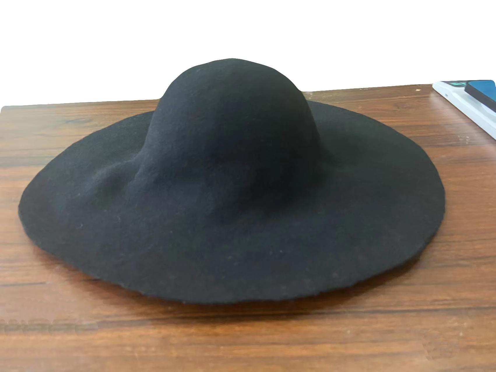 Homme femmes Cloche seau feutre chapeau automne hiver laine feutre large bord capuche chapellerie ar