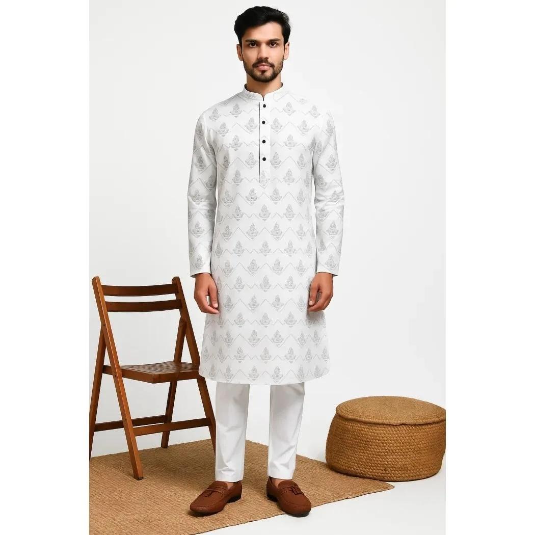 Inde Hommes Printemps Chemise Tradition Kurtas Vintage Chemisier Long