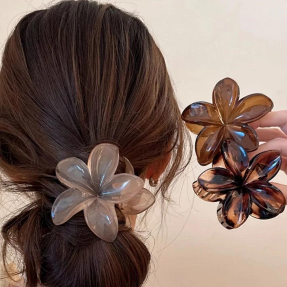 Pinces à cheveux princesse sirène Laser en forme de fleur pour femmes, 8cm/3,15 pouces, grande taill