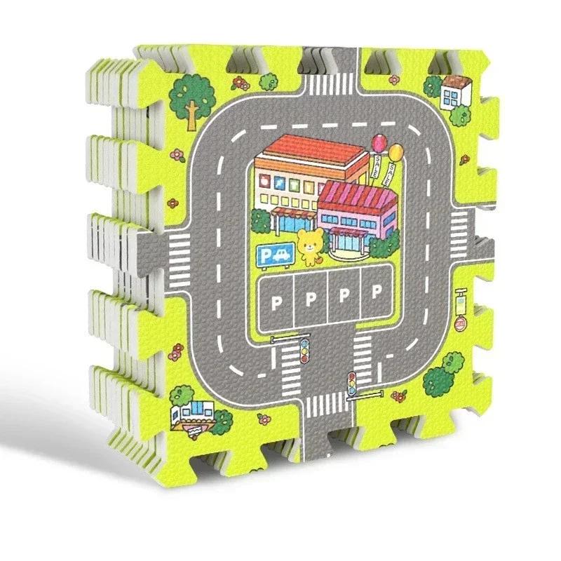 9 pièces/lot bébé tapis de jeu enfants tapis doux sol jouets route trafic doux sol décor à la maison