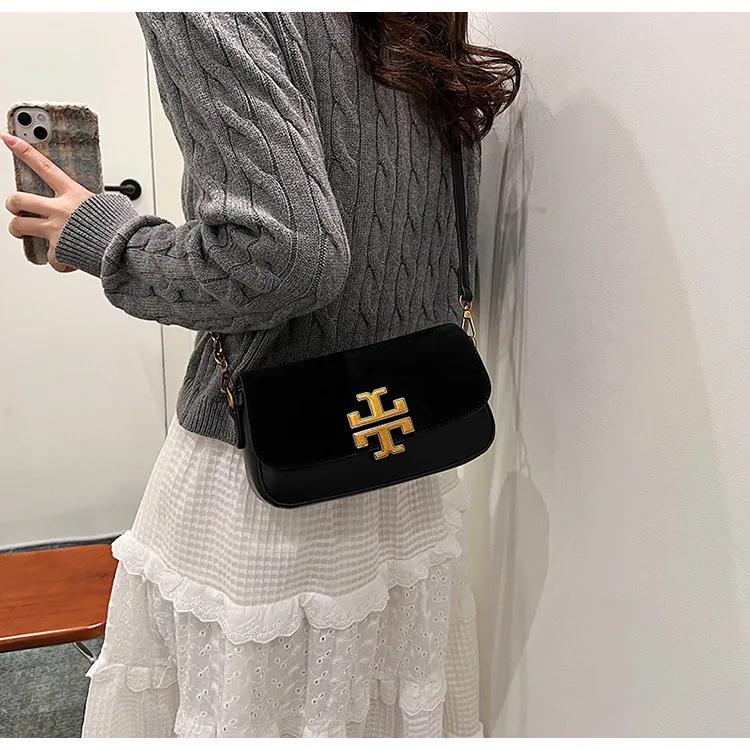 Nouveau sac à bandoulière carré vintage haut de gamme pour femme, sac à main polyvalent 2-en-1 avec 