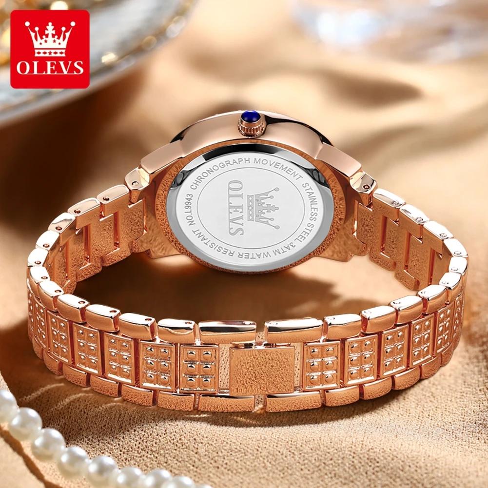 OLEVS – montre-bracelet à Quartz pour femmes, mode originale, cadran romain, diamant éblouissant, ét