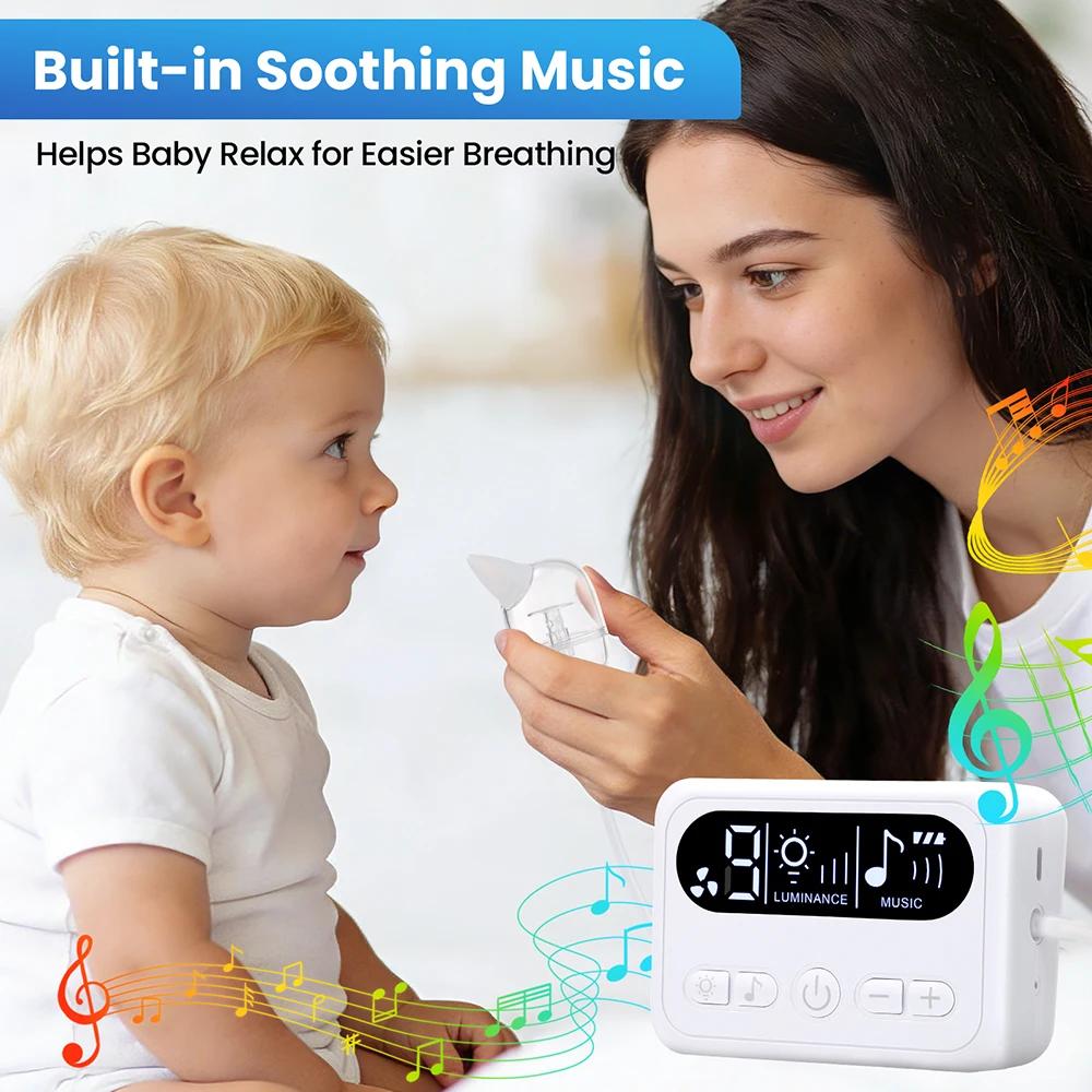 Aspirateur nasal électrique pour bébé avec musique intégrée et comptines, aspirateur de mucus rechar