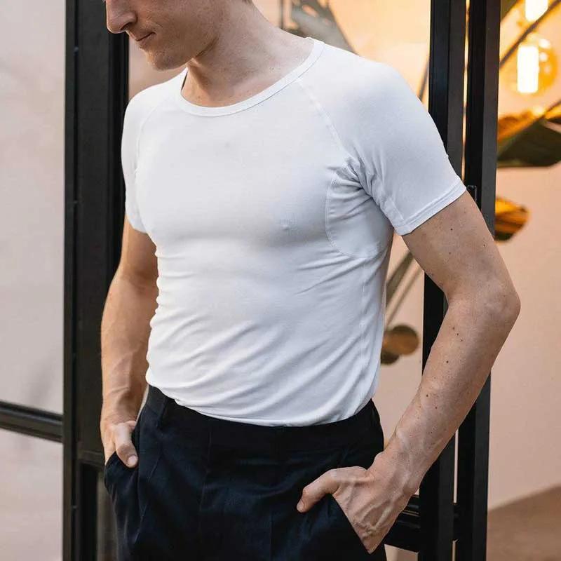 T-shirt à col en V pour homme et femme, maillot de corps anti-transpiration, garanti rester au sec
