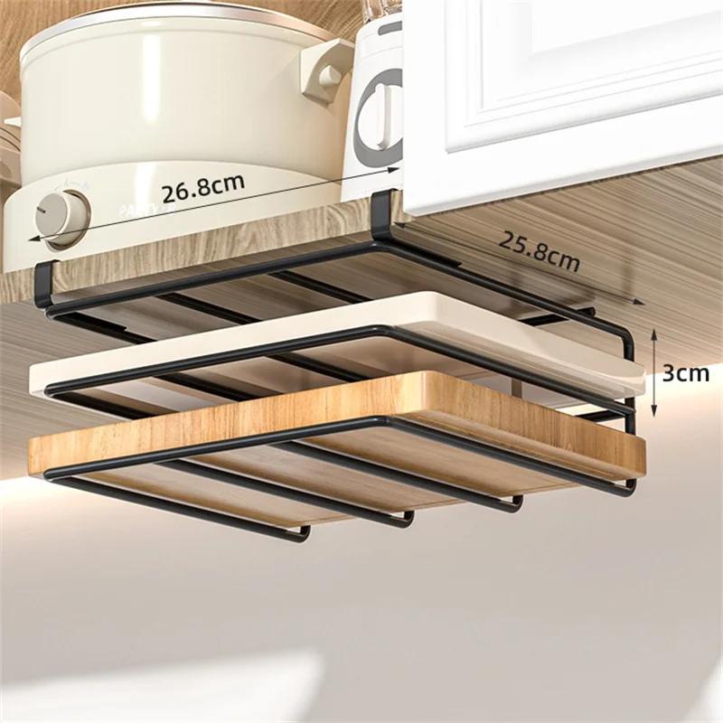JUSTINLAU Étagère de rangement suspendue en acier inoxydable pour cuisine avec crochets pour essuie-