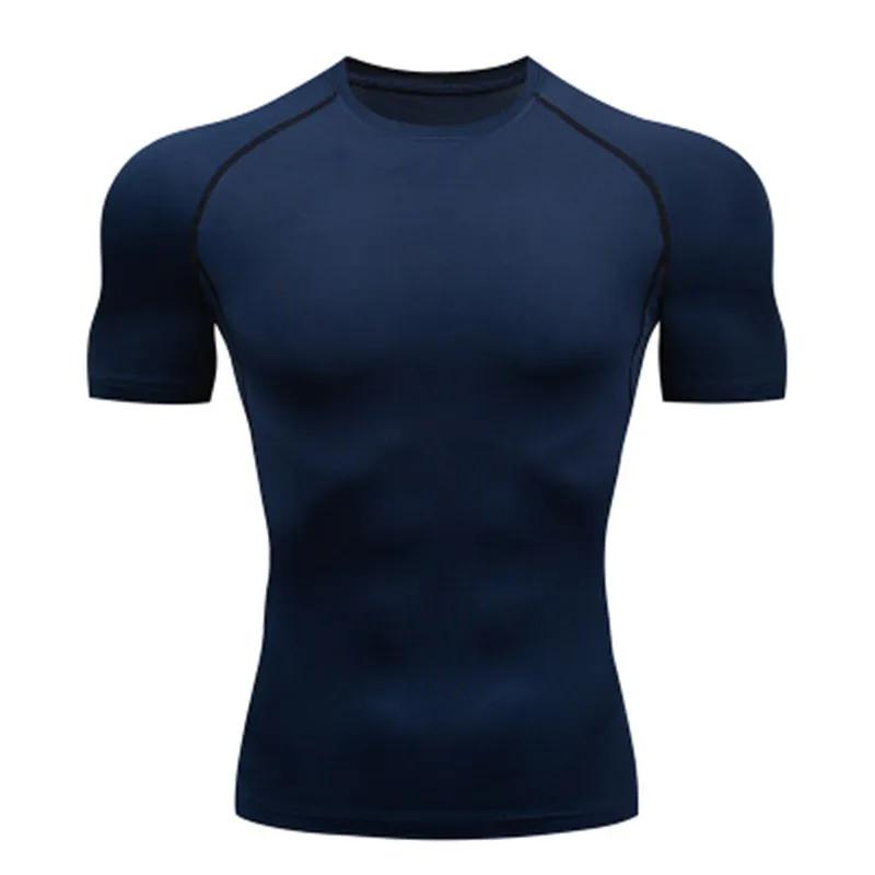 T-shirt de compression élastique respirant pour homme, haut serré, sweat-shirt de course, jogging, s