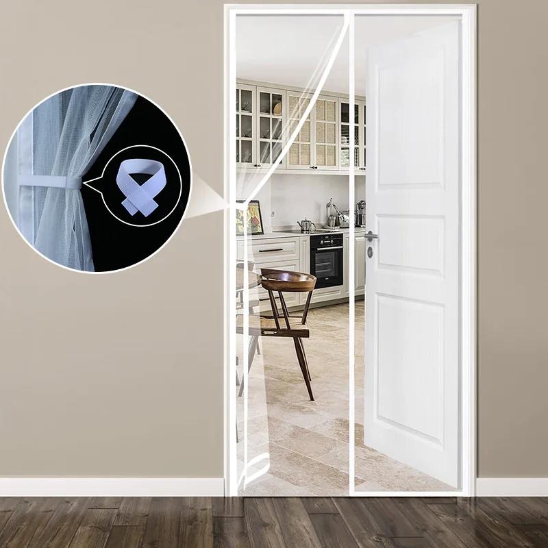 Moustiquaire magnétique blanche pour porte et fenêtre, taille personnalisée, intérieur et extérieur,