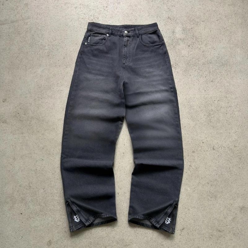 Pantalon décontracté pour hommes, européen et américain, hip-hop, pièce d'or, jean Y2K rétro gothiqu