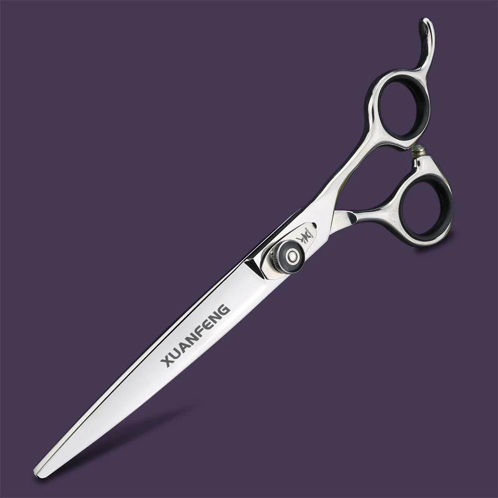 XUANFENG – ciseaux à cheveux de 7 pouces, ciseaux de coupe de barbier en acier 440C avec vis à tensi
