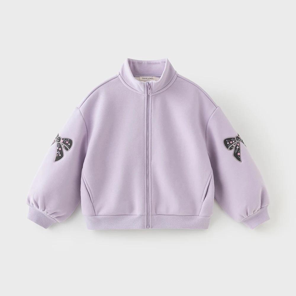 Dave Bella filles hiver automne tricoté velours épaissir veste manteau pour enfants décontracté vête