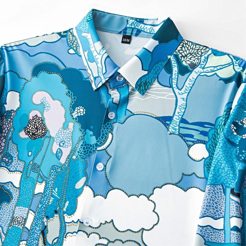 Chemise à manches longues pour hommes, imprimé artistique, mode Business, Social, formel, polyvalent