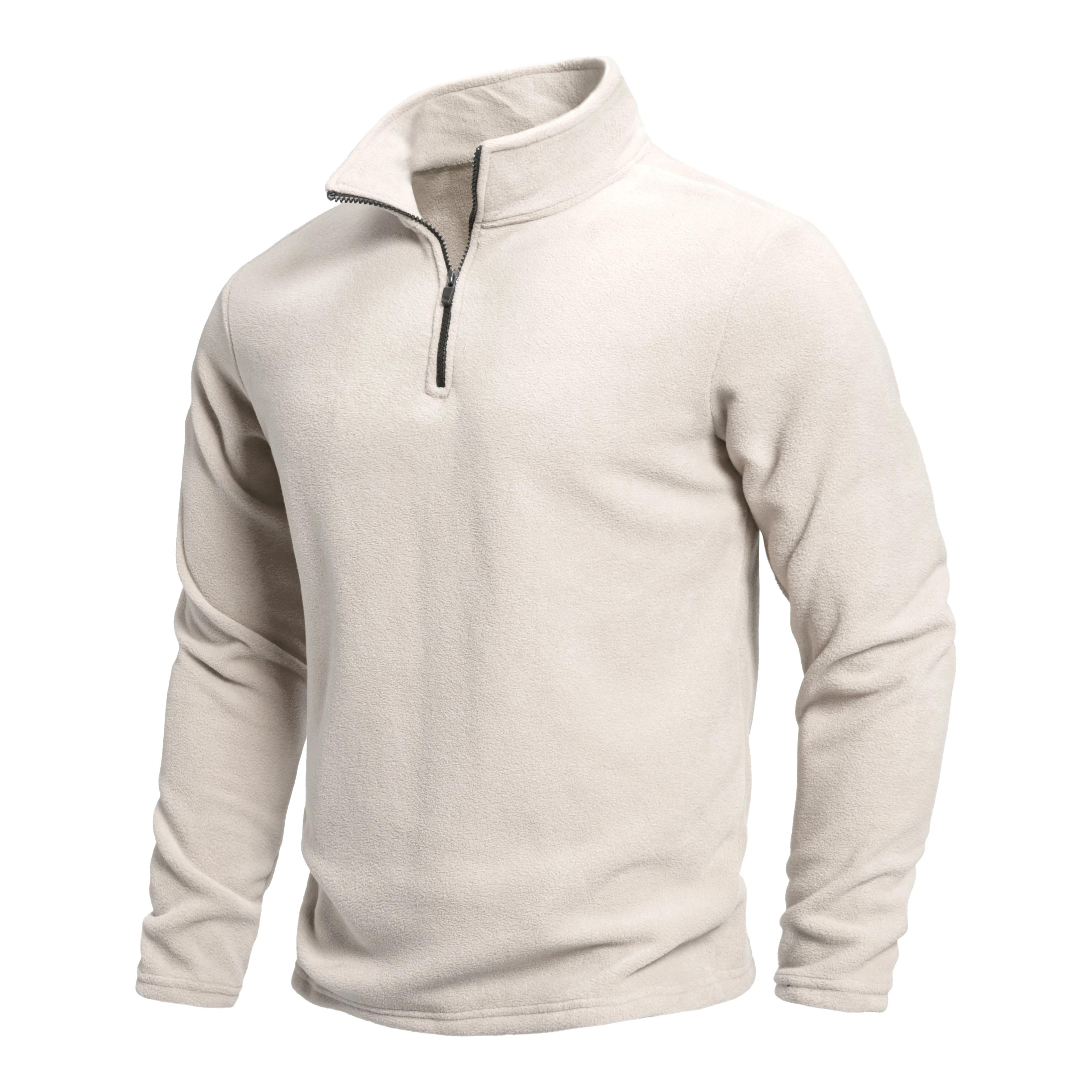Pull chaud d'extérieur pour hommes, mode hiver, chaud et confortable, demi-fermeture éclair, couleur