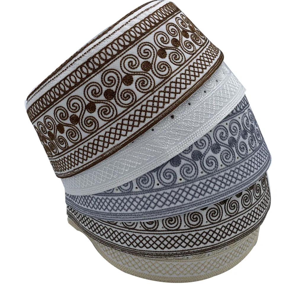 Chapeau musulman en coton brodé pour hommes, chapeaux de prière du Ramadan, écharpe de sauna pour ho