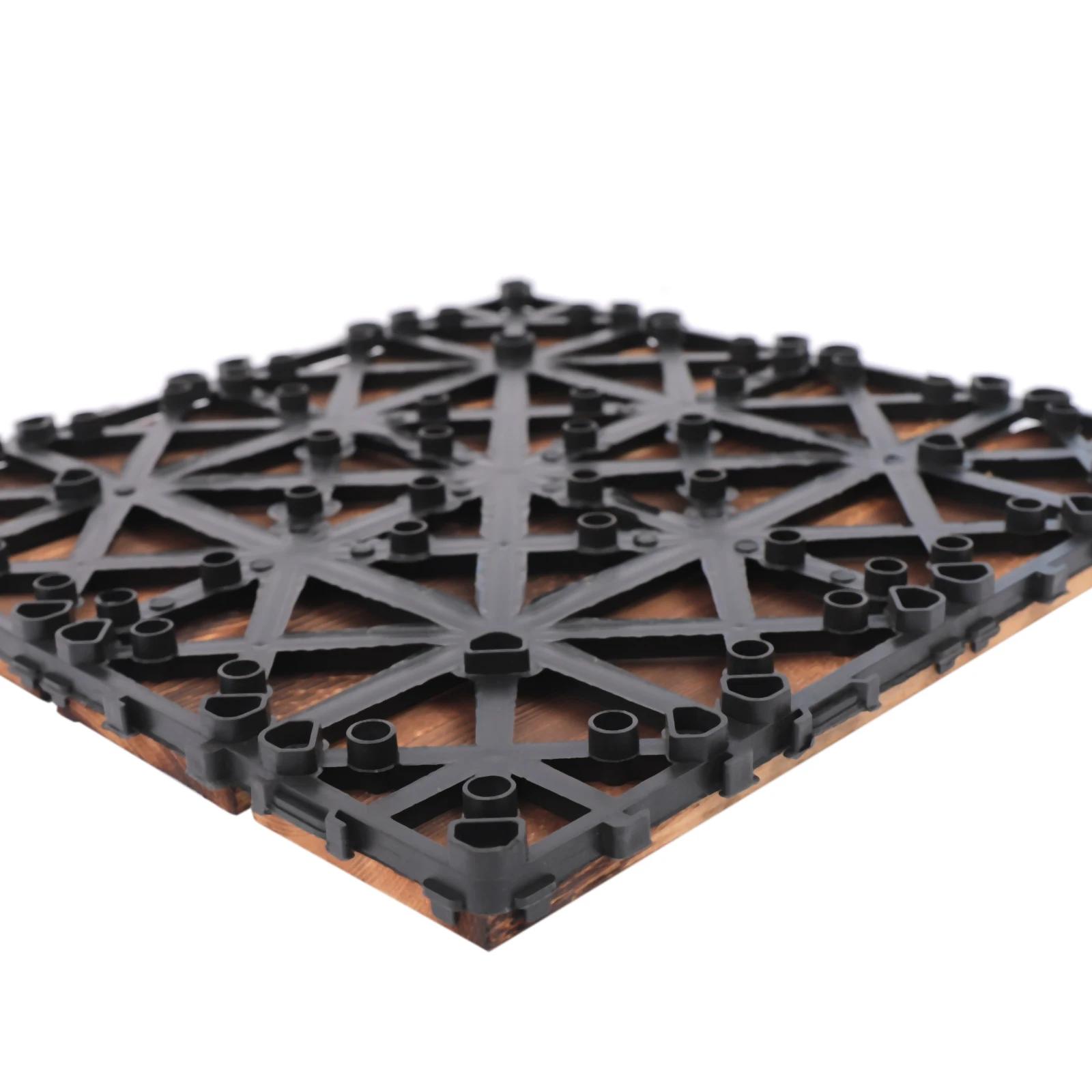 Carreaux de sol imbriqués en bois dur, carreaux de plancher imbriqués en bois, 12 po × 12 po imbriqu
