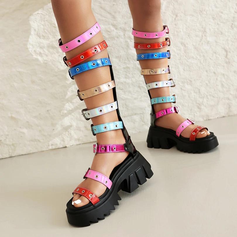 Sandales de Performance en Cuir NucleanVerni, Nouvelle Taille, pour Boîte de Nuit, T-aught, Trou en 