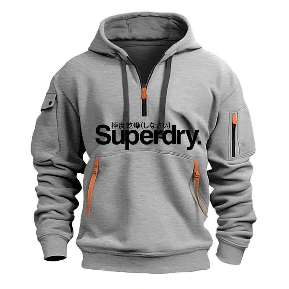 Sweat-shirt à capuche pour hommes, ample, à la mode, pour jogging en plein air et fitness, nouvelle 
