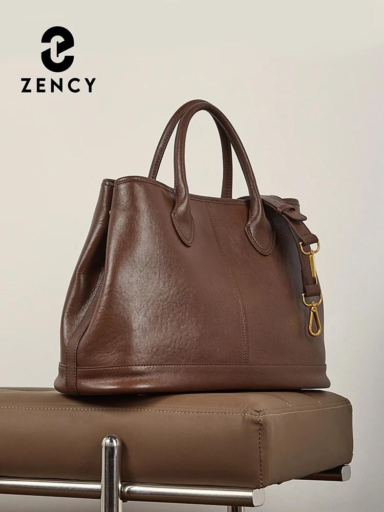 Sac Zency Femme 2026 en Cuir Naturel Grande Capacité, Sac à Main Noble, Sac Bandoulière Designer, Sa