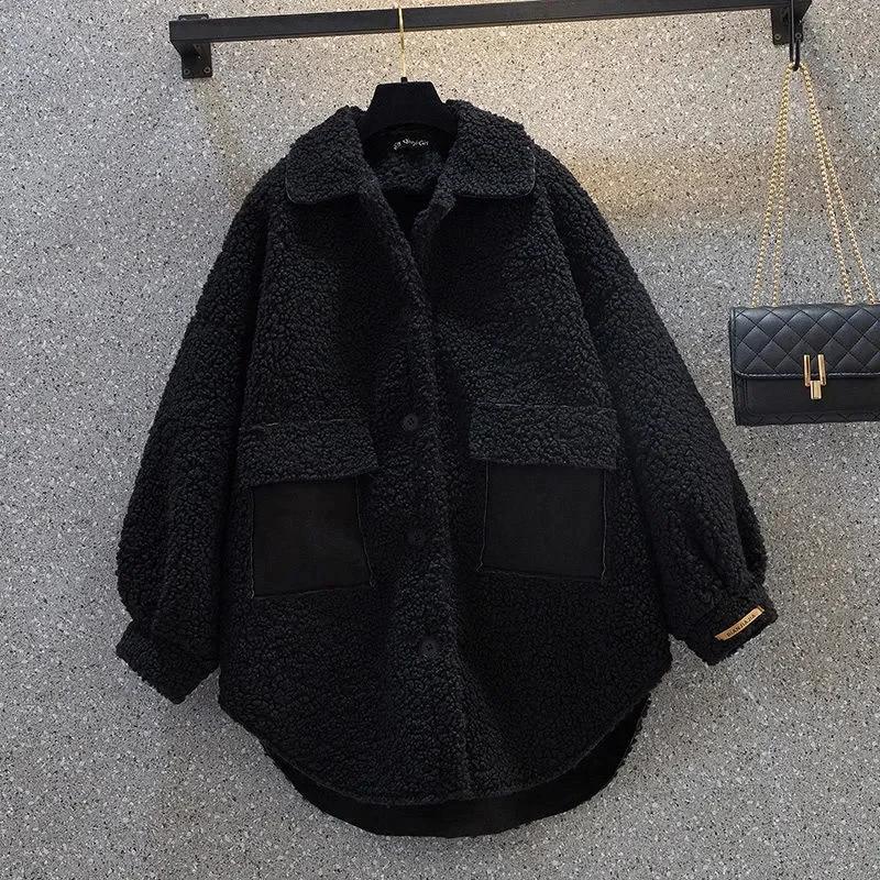 Mars-Veste en laine d'agneau pour femme, Fat Adjust, Fat Optics, Manteau femme chic, Design de style
