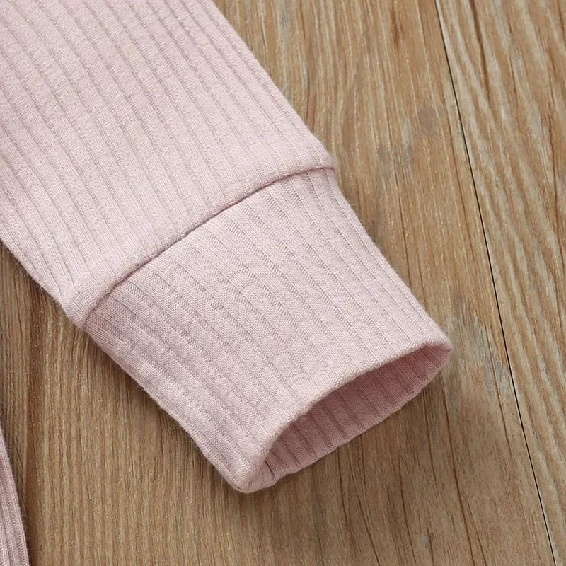 Printemps automne nouveau-né bébé garçons filles à manches longues côtelé coton barboteuse combishor