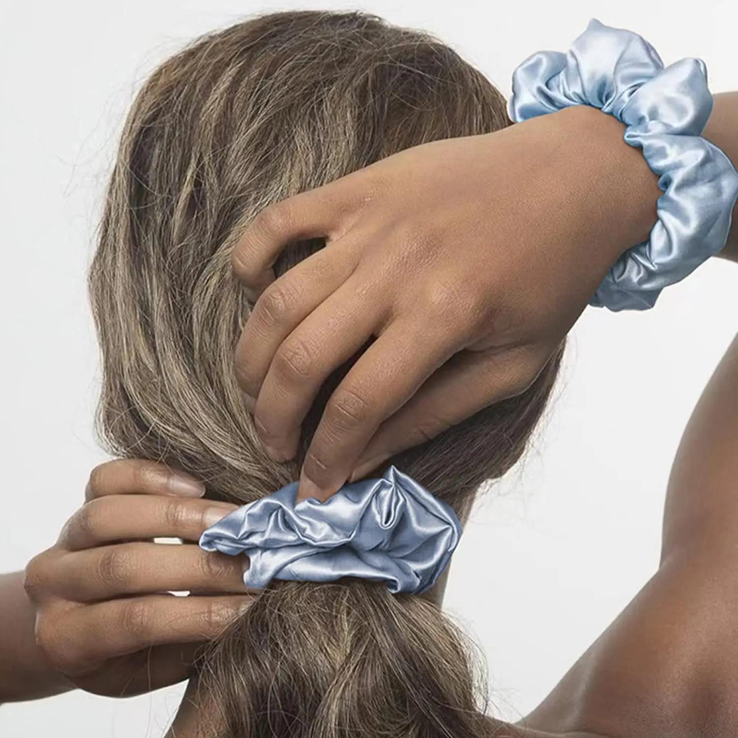 Lot de 6 chouchous en soie 100% grade A pour femmes, élastiques à cheveux sans pli pour les cheveux