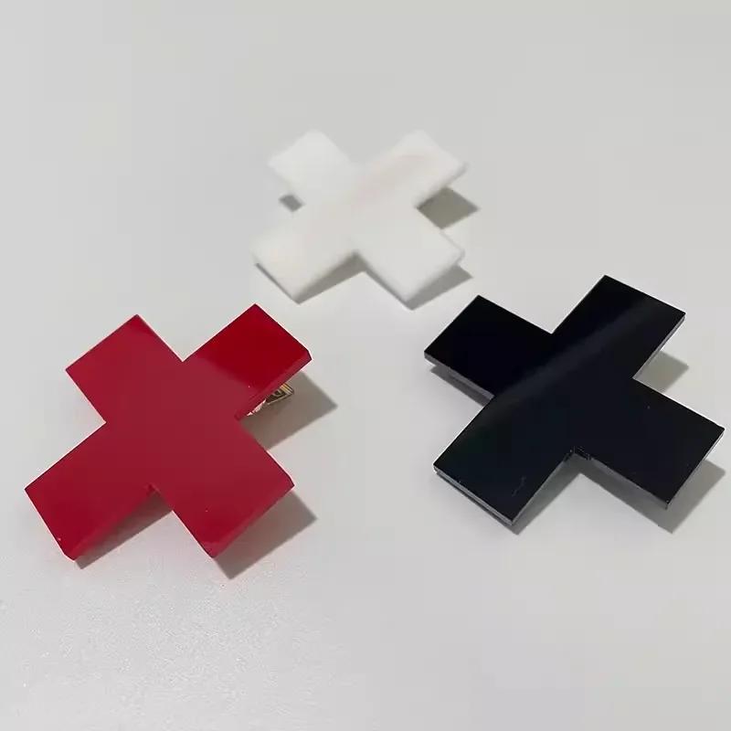 Y2K – pinces à cheveux croix rouge pour filles, accessoires pour cheveux, Barrettes hip hop Punk, ép