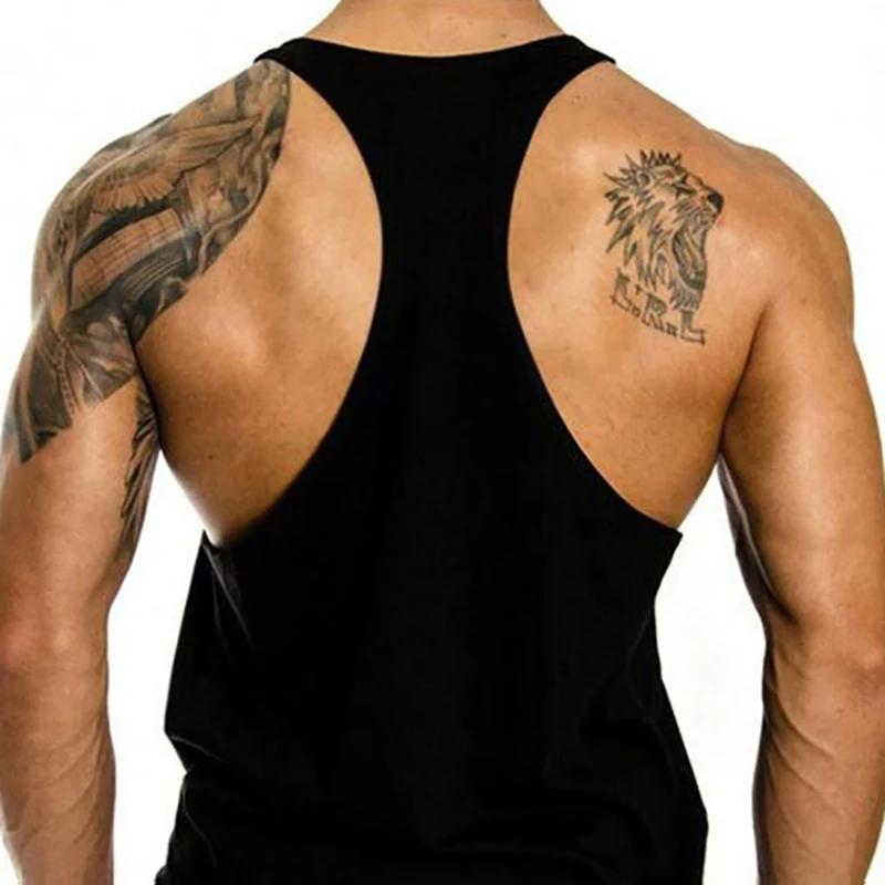 Installation des Muscles, veuillez attendre, dos en Y, débardeur, Fitness, musculation, chemise de S