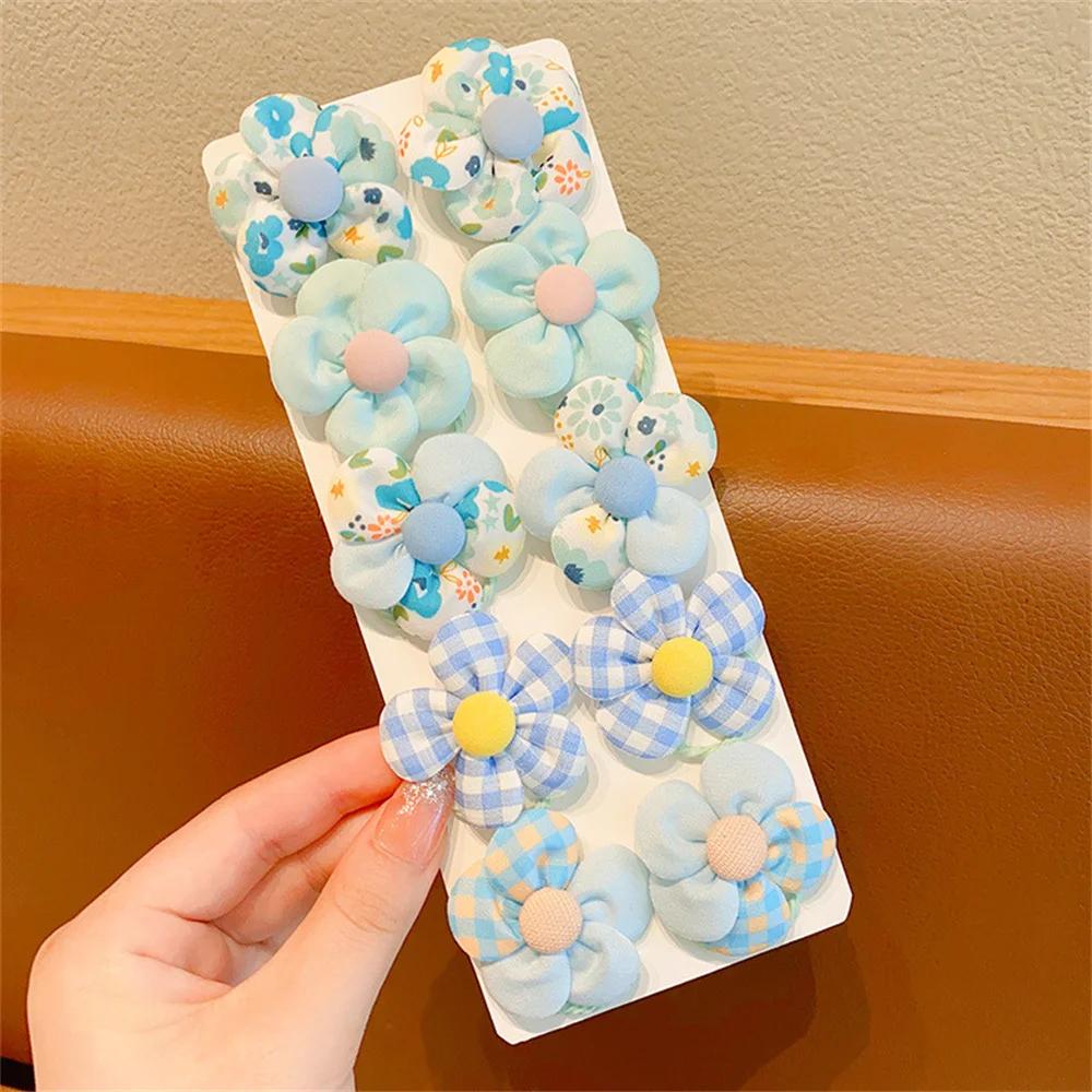 10 pièces/ensemble fleur élastique cheveux cravates belle Boutique grande fleur bandes de caoutchouc