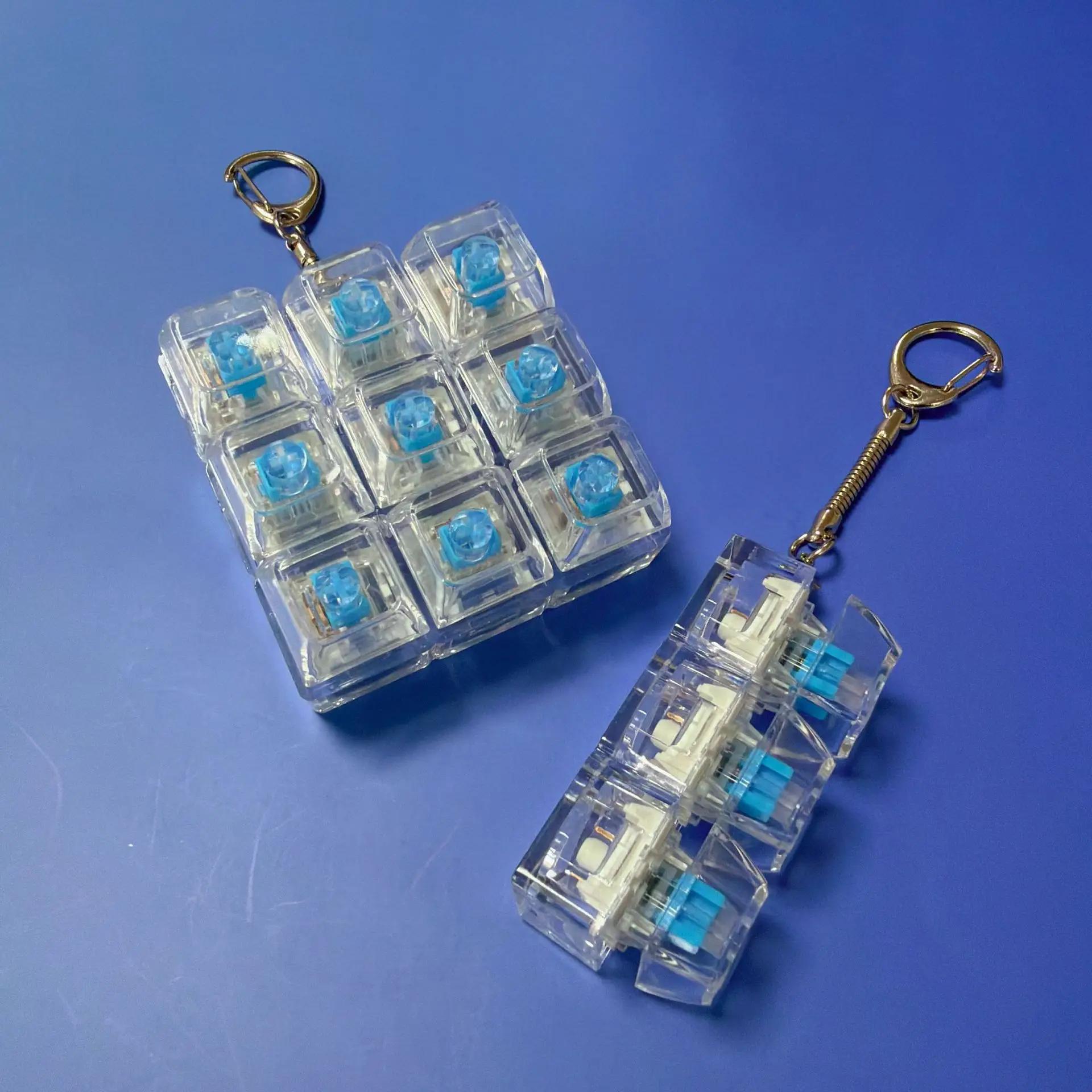 Jouets anti-stress pour clavier, capuchons de touches en cristal LED, porte-clés, gadget pour les do